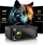 [1200 ANSI/Auto Focus/Built-in APPs] Outdoor-Projector-4K with Wifi6 and Bluetooth, Smart TV OS & DoIby, Portable Projector with Netflix/YouTube/PrimeVideo, ONOAYO 1080P Proyector with 300 ''Display - Image 2