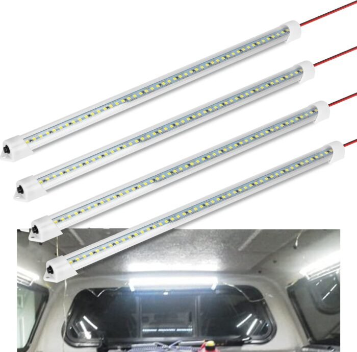 12V Interior LED Light Bar, DC 12V LED Light Strip w/Switch for Car, Trailer, Truck Bed, Van, RV, Cargo, Boat, Cabinet, Slim Enclosed Trailer Lights Fixture, 12 Volt Led Lighting (700LM 6000K) - Image 2