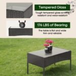 FDW | 4-Piece Patio Furniture Set | Black | Outdoor Wicker Furniture with Coffee Table | Modern Rattan Chairs Conversation Set | Outdoor Seating | Weather-Resistant | for Porch, Garden, Lawn - Image 4