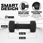 Yes4All Neoprene Coated Dumbbell Hand Weight Sets of 2 - Multiple Weight Options with 15 Colors, Anti-roll, Anti-Slip, Hexagon Shape - Image 3