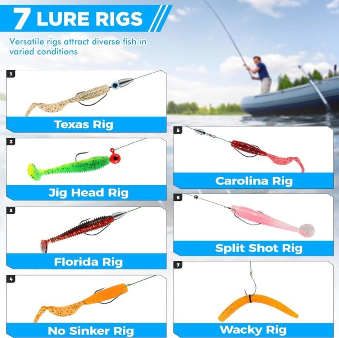 PLUSINNO Fishing Lures, 137Pcs Tackle Box with Tackle Included, Crankbaits, Spoon, Hooks, Weights & Other Accessories, Fishing Bait Lure Gear Kit Gift for Men Bass Freshwater - Image 4