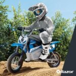 Razor MX350 Dirt Rocket Electric Motocross Bike, Blue, 10-12 inches - Image 7