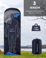Sleeping Bags for Adults Backpacking Lightweight Waterproof- Cold Weather Sleeping Bag for Girls Boys Mens for Warm Camping Hiking Outdoor Travel Hunting with Compression Bags（Navy Blue） - Image 3