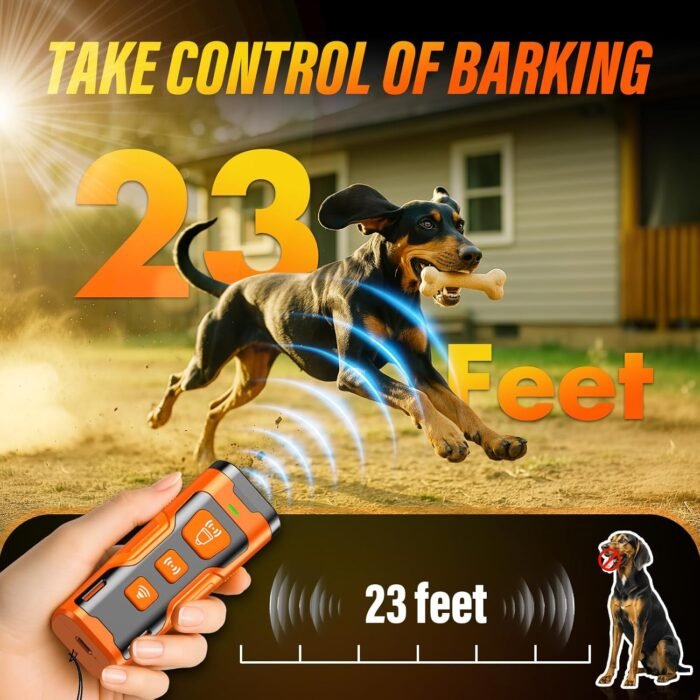 Dog Bark Deterrent Device, 3X Ultrasonic Anti Barking, 6 Training Modes 23 FT Range Barks No More Indoors Outdoors Behavior Correct Safe & Humane Rechargeable Compact Bark Control for Dogs - Image 4