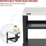 Royal Gourmet PC3404S Rolling Dining Table with Trash Bag Holder, Outdoor Garden Patio BBQ Kitchen Food Prep Table Cart, 34"L x 20"W Stainless Steel Tabletop, Silver & Black - Image 5