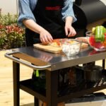 Royal Gourmet PC3404S Rolling Dining Table with Trash Bag Holder, Outdoor Garden Patio BBQ Kitchen Food Prep Table Cart, 34"L x 20"W Stainless Steel Tabletop, Silver & Black - Image 7