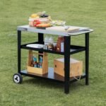 Royal Gourmet PC3404S Rolling Dining Table with Trash Bag Holder, Outdoor Garden Patio BBQ Kitchen Food Prep Table Cart, 34"L x 20"W Stainless Steel Tabletop, Silver & Black - Image 10