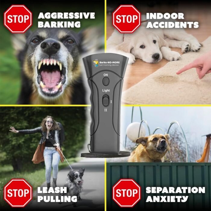 Generic Barks No More Dog Training Device & Bark Deterrent - Stop Barking Without Hurting Your Pet - Just Point & Press!, Black - Image 4