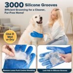 6PCS Pet Grooming Kit for Dogs,Cats and Horses | Dog Washing Gloves | Dog Bath Brush | Dog Bath Gloves | Dog Shampoo Brush | Pet Grooming Gloves | Dog Bath Supplies (Navy Blue) - Image 4