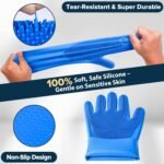 6PCS Pet Grooming Kit for Dogs,Cats and Horses | Dog Washing Gloves | Dog Bath Brush | Dog Bath Gloves | Dog Shampoo Brush | Pet Grooming Gloves | Dog Bath Supplies (Navy Blue) - Image 5