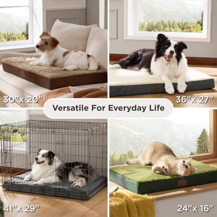 Bedsure Dog Beds Large Sized Dog - Orthopedic Flat Pet Beds with Removable Washable Cover, Egg Crate Foam Puppy Mat, Suitable for Pet Up to 65 lbs - Image 9