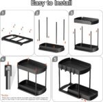 2 Pack Multi-Purpose Pull-Out Storage Organizers, Under Sink Organizers and Storage for Bathroom & Kitchen, Under Cabinet Organizers and storage, 12.8 Inch, Black - Image 6