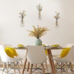 Pigort 3 Pieces Metal Flowers Wall Arts - Rustic Farmhouse Decor Beige Minimalist Flower Wall Decors for Living room Bathroom Bedroom Dining Room-Housewarming Gifts (Beige, Vase-C) - Image 4