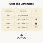 DUMOS Wood Bed Frame Queen Size, 12in Wooden Platform Bed Frame Mattress Foundation with Support Slats, No Spring Needed, Storage Space Under Base, Easy Assembly, Pine - Image 4