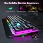 TECKNET Gaming Keyboard, USB Wired Computer Keyboard, 15-Zone RGB Illumination, IP32 Water Resistance, 25 Anti-ghosting Keys, All-Metal Panel (Whisper Quiet Gaming Switch) - Image 3