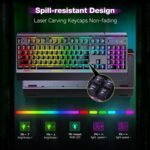 TECKNET Gaming Keyboard, USB Wired Computer Keyboard, 15-Zone RGB Illumination, IP32 Water Resistance, 25 Anti-ghosting Keys, All-Metal Panel (Whisper Quiet Gaming Switch) - Image 4