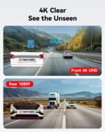 REDTIGER Dash Cam Front Rear, 4K/2.5K Full HD Dash Camera for Cars, Included 32GB Card, Built-in Wi-Fi GPS, 3.16” IPS Screen, Night Vision, 170°Wide Angle, WDR, 24H Parking Mode(F7NP) - Image 3