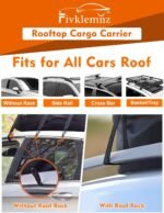 FIVKLEMNZ 21 Cubic Car Rooftop Cargo Carrier Roof Bag Waterproof for All Top of Vehicle with/Without Rack Includes Topper Anti-Slip Mat + Reinforced Straps + 6 Door Hooks + Luggage Lock - Image 4