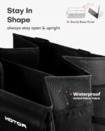 HOTOR Trunk Organizer - Car Organizer, Foldable Trunk organizer for SUVs & Sedans, Sturdy Car Organization for Car Accessories, Tools, Sundries, Black, 2 Compartments, 21.3"×12.6"×10.6" - Image 5