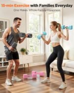 FEIERDUN 5-in-1 Adjustable Dumbbell Set of 2, 20LBS/10LBS Hand Weights for Women, 1s-Adjust Dual-Stable Dumbbell Set for Women Home Gym & Outdoor - Image 6