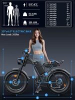 Electric Bike for Adults 1000W(Peak) Motor with 750Wh Removable Battery,20" Fat Tire Electric Bike 28MPH Max Speed 7 Speed Gears,Dual Spring Shock Suspension,E Bike for Adults - Image 3