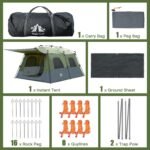 Night Cat 8-Persons Camping Tent: Large Waterproof Instant Cabin Hot Tent with Canopy and Stove Jack for Family Glamping - Image 8