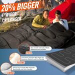 MEREZA Double Sleeping Bag for Adults Mens with Pillow, XL Queen Size Two Person Sleeping Bag for All Season Camping Hiking Backpacking 2 Person Sleeping Bags for Cold Weather & Warm - Image 4