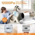 AIRROBO Dog Grooming Vacuum, Dog Grooming Kit,12000Pa Strong Pet Vacuum, 2L Large Capacity Vacuum for Shedding Grooming Hair, Quiet,PG100 - Image 3