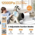 AIRROBO Dog Grooming Vacuum, Dog Grooming Kit,12000Pa Strong Pet Vacuum, 2L Large Capacity Vacuum for Shedding Grooming Hair, Quiet,PG100 - Image 5