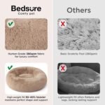 Bedsure Calming Dog Bed Medium Size Dog - Donut Washable Medium Pet Bed, 30 inches Anti-Slip Round Fluffy Plush Faux Fur Cat Bed, Fits up to 45 lbs Pets, Camel - Image 4