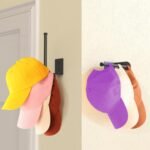 2 Pack Hat Racks for Baseball Caps, Stainless Steel Hat Organizer for Baseball Cap, Hat Holder Storage Organizer, Hat Hanger Strong Adhesive/Wall Drilled for Door, Bedroom, Closet(Black 6 in) - Image 6