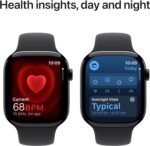 Apple Watch Series 10 [GPS 46mm case] Smartwatch with Jet Black Aluminium Case with Black Sport Band - M/L. Fitness Tracker, ECG App, Always-On Retina Display, Water Resistant - Image 6
