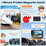 Magnetic Solar Wireless Backup Camera: 7" Portable 1 Min Easy Install Scratch-Proof No Delay Backup Camera for Truck Rechargeable HD 1080P for Trailer Small RV Camper Pemacom P15 - Image 3