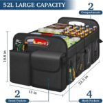Femuar Car Trunk Organizer with Large Capacity Waterproof Car Accessories for Women & Men, Collapsible Trunk Organizer for Suv/Jeep/Sedan (Black, Standard) - Image 4