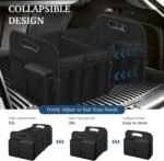 Femuar Car Trunk Organizer with Large Capacity Waterproof Car Accessories for Women & Men, Collapsible Trunk Organizer for Suv/Jeep/Sedan (Black, Standard) - Image 5