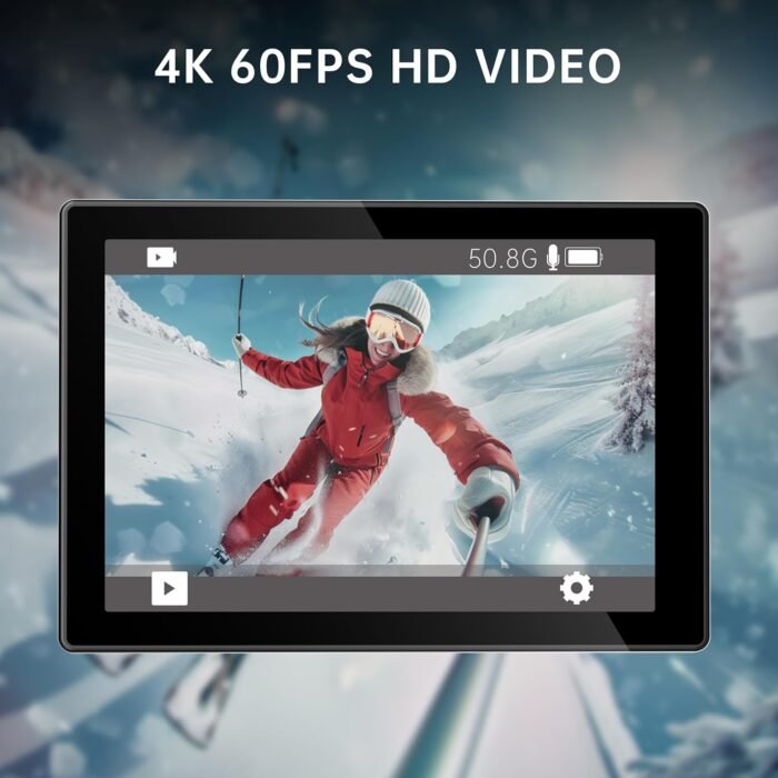 ODDV 4K60FPS 30MP Action Camera with Front LCD and Touch Rear Screens, Underwater Camera with 64GB Memory Card, 132FT Waterproof Camera, EIS, 5X Zoom, WiFi Remote Control (Black) - Image 3