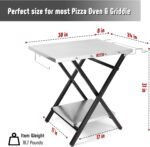 Outdoor Grill Table, Foldable Pizza Oven Stand & Griddle Stand with Garage Rack & Tissue Holder, Folding Outdoor Prep Table for Gathering and Party, 30" x 24", Stainless Steel - Image 4