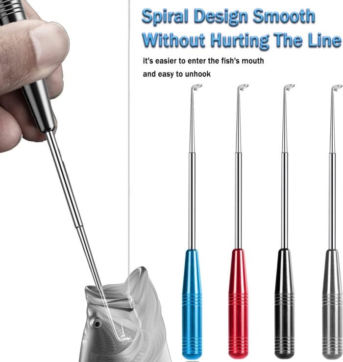Fish Hook Remover Tool, Fishing Hook Quick Removal Descending Device, Fishing Gear Security Equipment Kits for Adult, Hook Extractor Accessories Detacher Tools with 4PCS Storage Tube - Image 4