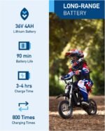 Hiboy DK1 36V Electric Dirt Bike,300W Electric Motorcycle - Up to 15.5MPH & 13.7 Miles Long-Range,3-Speed Modes Motorcycle for Kids Ages 3-10 - Image 4