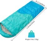 Sleeping Bag - 3 Seasons for Adults Kids Boys Girls Camping Hiking - Warm Cold Weather Lightweight Portable with Compression Bag for Backpacking in Spring, Summer, Fall and Winter - Image 3