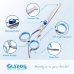 GLADOG Professional 5 in 1 Dog Grooming Scissors Set with Safety Round Tips, Sharp and Heavy-duty Pet Grooming Shears for Cats - Image 3