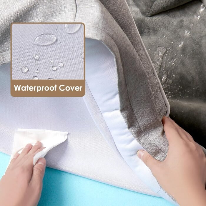 EHEYCIGA Orthopedic Dog Beds for Extra Large Dogs 44x32Inch, Waterproof Memory Foam XL Pet Bed with Sides, Non-Slip and Egg-Crate Foam Big Dog Couch Bed with Washable Removable Cover, Grey - Image 4