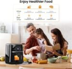 Air Fryer, 5Qt Large Air Fryer Clear Window, One-Touch Screen Digital 8 Cooking Presets, 1500w Power Up to 400℉, Even Heating Dehydration for Crisp, Roast, Bake, Nonstick Cooker Airfryer - Image 3