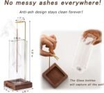 Incense Holder, Wooden Incense Holder for Sticks with Glass Ash Catcher, Anti-ash Incense Burner with 20 Incense Sticks and a Ash Brush for Meditation Yoga Spa Room Decor - Image 3