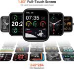 Smart Watch with Alexa Built-in, 1.83" HD Touchscreen, Bluetooth Calling Fitness Tracker, Health Monitor Heart Rate/Sleep Tracking, IP68 Waterproof, 120+ Sports Modes for Android iPhone (Black) - Image 4