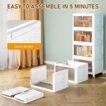 4 Tier Storage Bins with Lids, 23QT Stackable Closet Organizers and Storage with Wheels, Collapsible Storage Boxes, Foldable Plastic Storage Containers for Home,Office, Dorm Room-White - Image 4