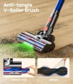 Cordless Vacuum Cleaner, 500W/40Kpa Vacuum Cleaners for Home, 60Mins Stick Vacuum with LED Display, Anti-Tangle & Wall Mount Charging, 8 in 1 Lightweight Vacuum for Hard Floors Carpet Pet Hair - Image 4