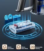 Cordless Vacuum Cleaner, 500W/40Kpa Vacuum Cleaners for Home, 60Mins Stick Vacuum with LED Display, Anti-Tangle & Wall Mount Charging, 8 in 1 Lightweight Vacuum for Hard Floors Carpet Pet Hair - Image 6