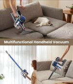 Cordless Vacuum Cleaner, 500W/40Kpa Vacuum Cleaners for Home, 60Mins Stick Vacuum with LED Display, Anti-Tangle & Wall Mount Charging, 8 in 1 Lightweight Vacuum for Hard Floors Carpet Pet Hair - Image 7