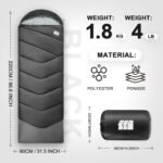Sleeping Bags for Adults Cold Weather,Portable, Waterproof,Lightweight Sleeping Bag for Tall Girls Boys with Compression Sack for Warm Camping, Hiking, Outdoor & Indoor - Image 3